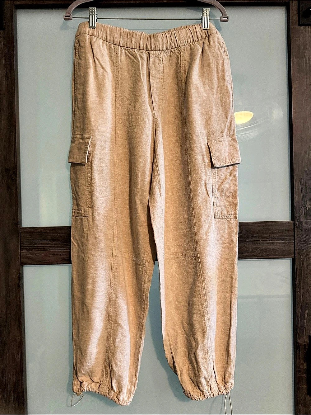 Gap Linen Easy Cargo Pants Brown Small